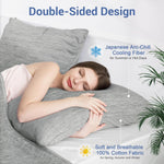 Cooling Pillow Cases for Hot Sleepers, Japanese Q-Max 0.45 Cooling Pillowcases, Both Sides[Cooling/Cotton], Breathable Soft Pillowcase for Hair and Skin, Set of 2-Gray (Standard (20" x 26"))