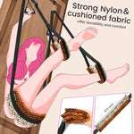 Leopard Print Door Sex Swing & Bondage Slave BDSM Set, Adjustable Shoulder Strap with Plush Seat Cushion, Sex Furniture for Women's Pleasure Adult Sex Games, Holds up to 300 lbs