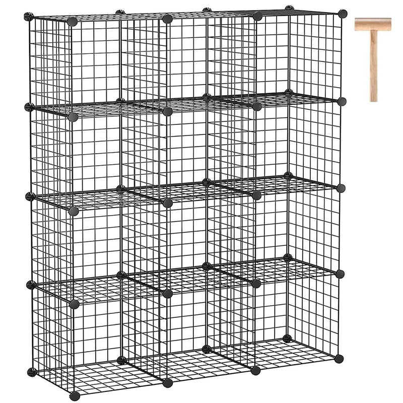 Wire Cube Storage, 12-Cube Storage Organizer Metal, C Grids Storage Bins Shelvin