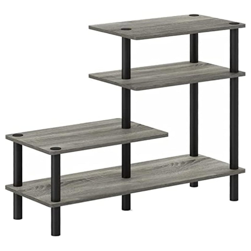 Turn-N-Tube 3-Tier Side Display Rack, French Oak Grey/Black