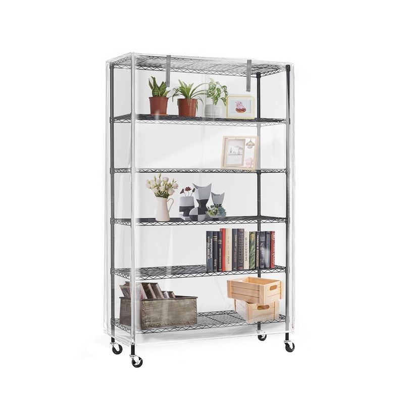 Clear Vinyl Waterproof Shelf Cover For Wire Shelving - 48" W X 18" D X 72" H - D