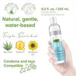 Waterbased Lube 8.3 Fl Oz. Personal Lubricant w/Aloe & Vitamin E, Hypoallergenic, Free of Paraben&Glycerin&PEGs, PH-Balanced, Natural Smooth Slippery Glide Gel for Couples, Men, Women