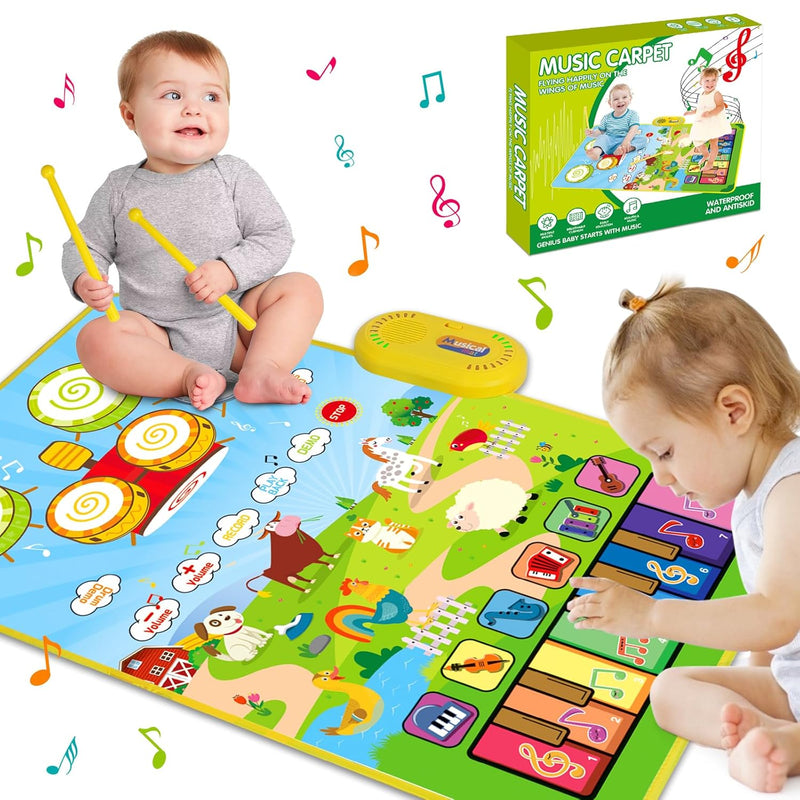 3 In 1 Musical Mat For Toddlers 1 3, Piano Mat & Drum Mat With 2 Sticks, Ea