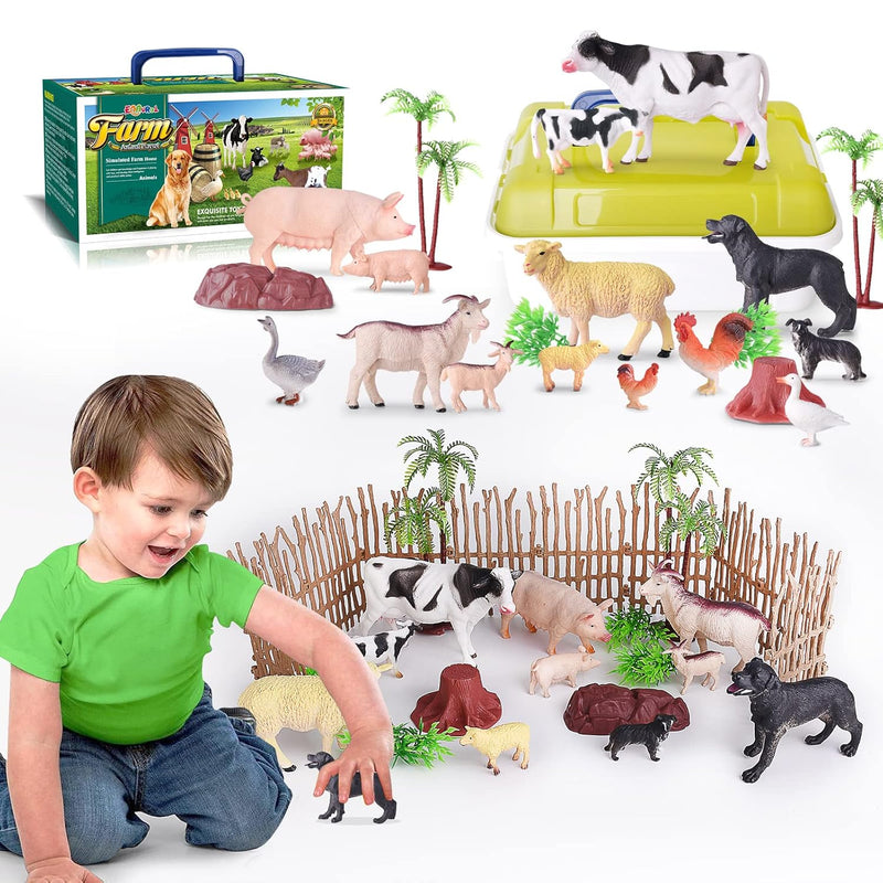 35 Pcs Farm Animals Toys For Toddlers 3 Years Old Boys And Girls Realistic