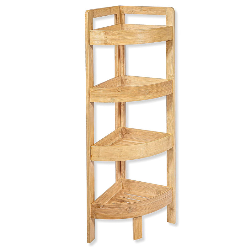 31.5" 4 Tier Bamboo Corner Storage Shelf By