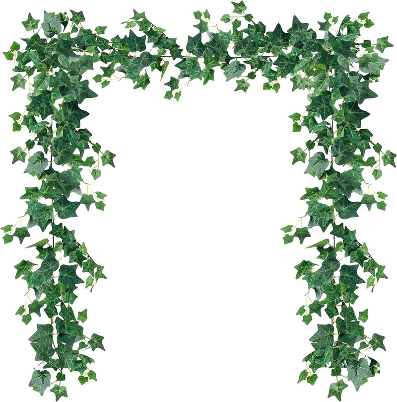 3 Pcs Artificial Ivy Vines Kit 6.4Ft Odorless Silk Ivy Garland with Green Leaves Fake Hanging Plants Artificial Greenery Decor for Wedding Home Wall Party Indoor Outdoor Decoration