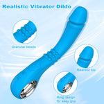 G Spot Vibrator Dildos Adult Sex Toys - Dildo for Woman with 10 Modes Powerful Vibrating & Click Super Mode, Clitoral Stimulator Realistic Silicone Dildos Sex Games Toy for Woman (Blue)