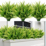 12 Bundles Artificial Boston Fern Plants Fake Boston Ferns Bushes Artificial Shrubs Outdoor Greenery UV Resistant Plants Faux Plastic Plants for Home Garden Indoor Outdoor Decor(Green)