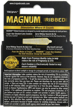 Magnum Ribbed Condoms, Unscented, 3 Count