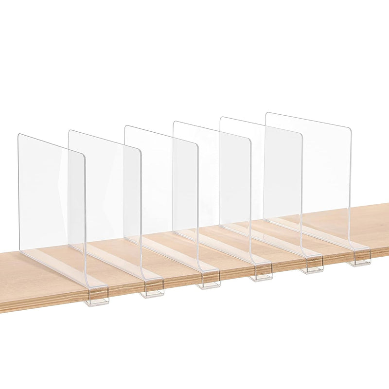 Clear Acrylic Shelf Dividers, Closets Shelf And Closet Separator For Organizatio