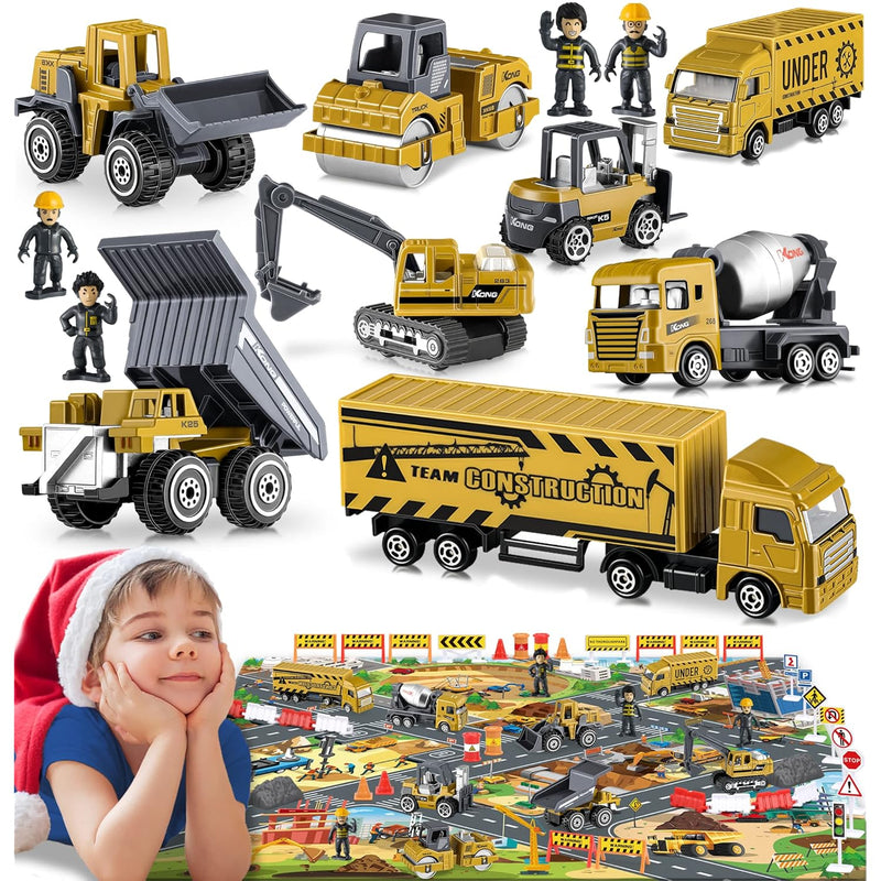 Diecast Construction Vehicles For Kids, Small Toy Construction Trucks Set Toys