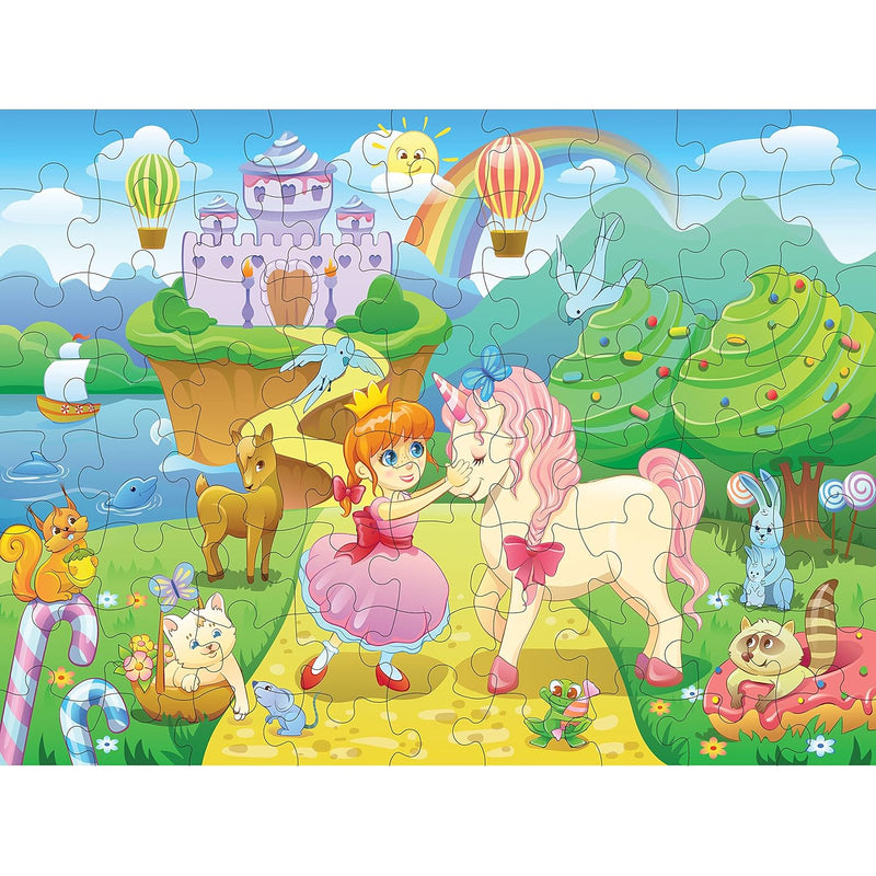 (72 Pieces) Kids Jigsaw Puzzles Durable Toddler Puzzles For Kids Ages 4 8 P