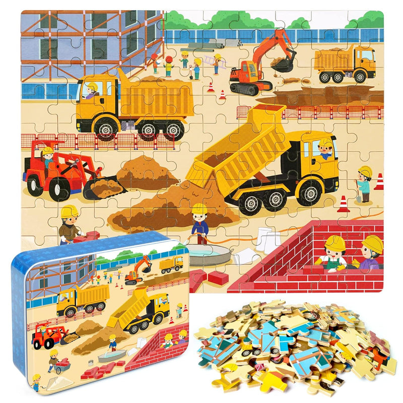 100 Pieces Jigsaw Puzzles In A Metal Box For Kids Age For 4 8 Boys Girls To