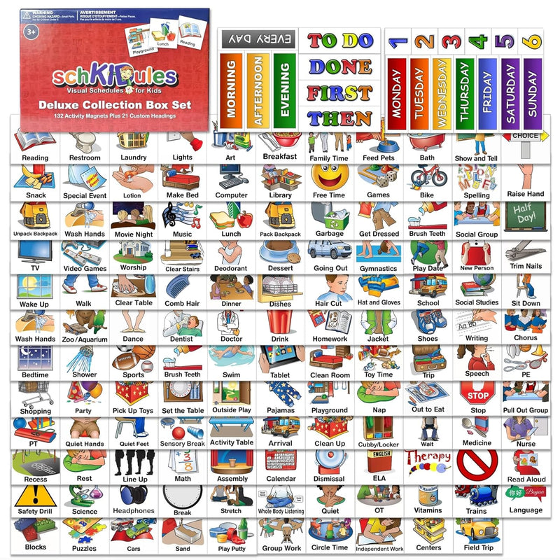 153 Pc Daily Visual Schedule Magnets For Kids Create Healthy Routines, Remi