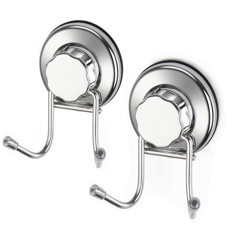 Strong Suction Cup Hooks Damage Free Stainless Steel Hook For Towel, Robe, Loofa