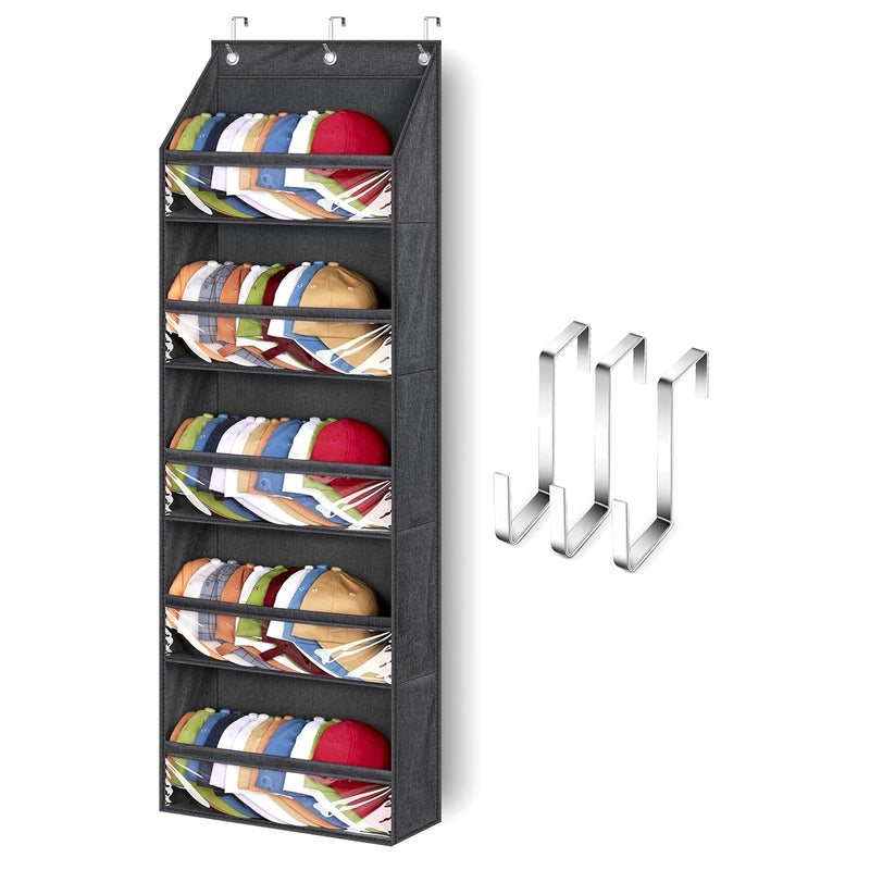 Over Door Hat Racks For Baseball Caps, Clear Deep Pockets Hat Organizer For Clos