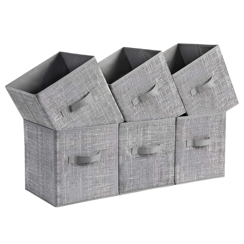 Storage Cubes, 11-Inch Non-Woven Fabric Bins With Double Handles, Set Of 6, Clos