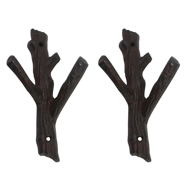 2 Pcs Decorative Branch Cast Iron Wall Hooks/Hanger/Heavy Duty Home Storage Rack