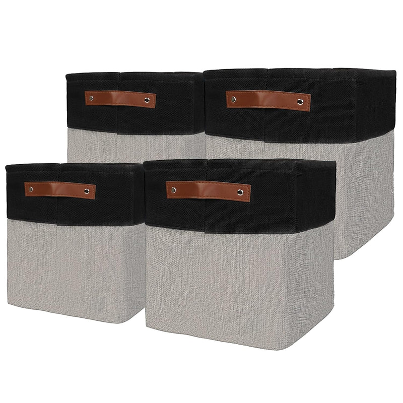 Basket Cube Storage Bins - 4Pk 10.5In Square Collapsible Fabric Storage Cubes Or