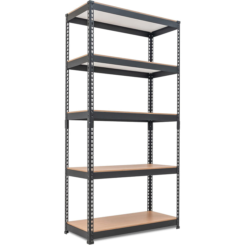 5 Tier Laminated Metal Shelving Unit Adjustable Garage Storage Utility Rack Heav