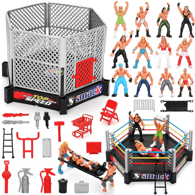 34Pcs Wrestling Toys For Kids Action Figures For Boys Age 3 12 Wrestler War