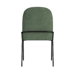 Modern Metal Dining Chair Loden Green Velvet -