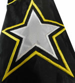 60" U.S. Army Star Black Nylon Embroidered Wind Sock Windsock