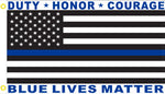 Duty Honor Courage Police Memorial Blue Lives Matter 3X5 Flag Rough Tex 100D