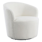 Modern Fabric Upholstered Swivel Barrel Chair White