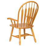 Selections Comfort Windsor Dining Chair with Arms Light Oak Solid Wood Armchair