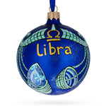 Scales Libra: Zodiac Horoscope Sign Blown Glass Ball Christmas Ornament 3.25