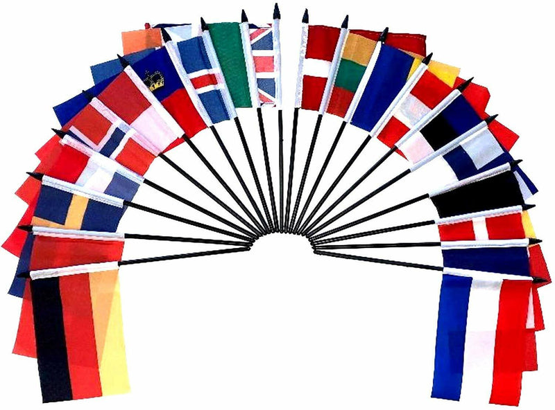 Southeast Europe World Desk Flag SET-20 Polyester 4"x6" Flags