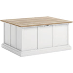 Sauder Cottage Road Engineered Wood Coffee Table in White/Lintel Oak Accents