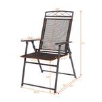 Costway 4PCS Patio Folding Sling Chairs Steel Textilene Camping Deck Garden Pool