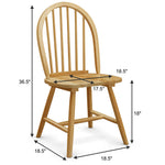 Set of 4 Vintage Windsor Dining Side Chair Wood Spindle Back Kitchen Natural