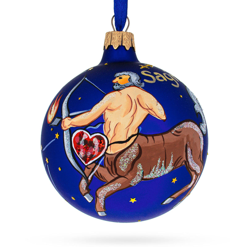 Sagittarius the Archer: Zodiac Horoscope Sign Blown Glass Ball Christmas