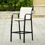 4 PCS Counter Height Stool Patio Chair Steel Frame Leisure Dining Bar Chair