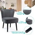 2PCS Armless Accent Chair Sofa Upholstered Leisure Chair Single Sofa Dark Grey