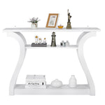 White 3-Tier Console Table Accent Table Hallway Living Room Side Table Display