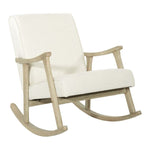 Gainsborough Rocker In Linen Cream Fabric With Brushed Finish Base