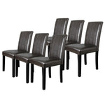 Brown Parson Chairs Kitchen Dining Room Formal Elegant Leather Design Set Of 6