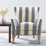 Dorel Asia Reva Transitional Fabric Accent Chair in Blue Finish