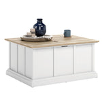 Sauder Cottage Road Engineered Wood Coffee Table in White/Lintel Oak Accents