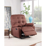 Poundex  Furniture  Microfiber   Manual   Recliner  in  Chocolate