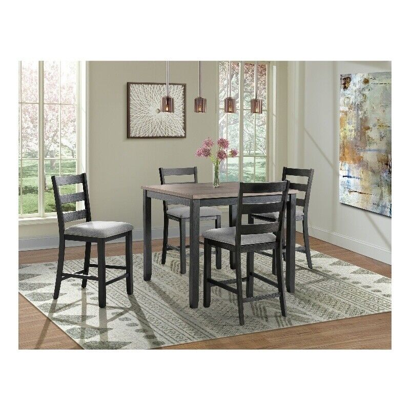 Kona Counter Height Side Chair Set In Black