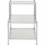 Royal Crest Top Step End Table In Clear Glass And Chrome