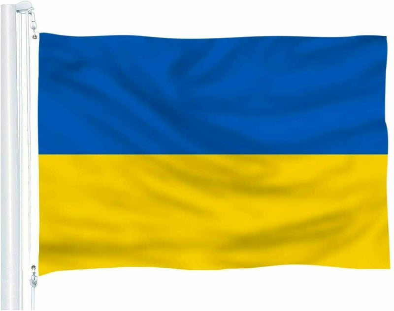 3X5Ft Ukraine Flag Plain Ukrainian House Banner Grommets 200D Spun Polyester Jc