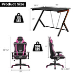 Gaming Desk & Chair Set 46" Racing Style Desk W/ Massage Reclining Swivel Chair