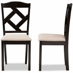 Baxton Studio Ruth Solid Wood Dining Side Chair in Beige and Brown (Set of 2)