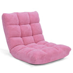 Foldable 14-Position Adjustable Floor Chair Cushioned Lazy Sofa Comfort Pink